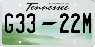 TN license plate G3322M