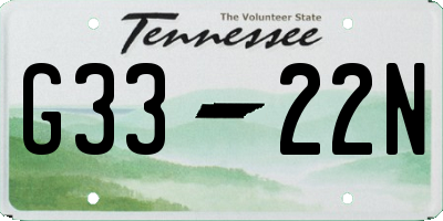 TN license plate G3322N