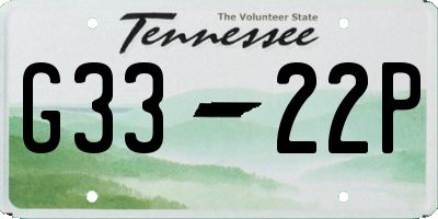 TN license plate G3322P