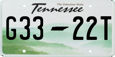 TN license plate G3322T