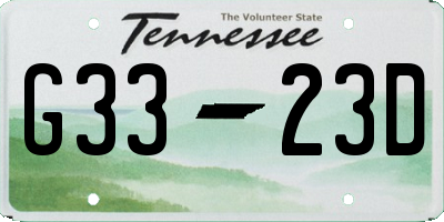 TN license plate G3323D