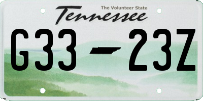 TN license plate G3323Z