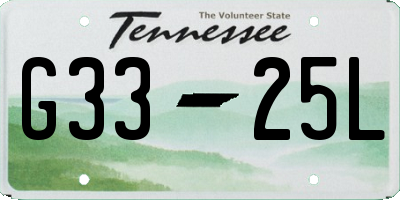 TN license plate G3325L
