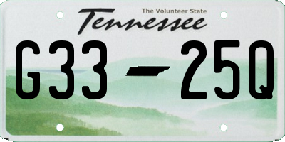 TN license plate G3325Q
