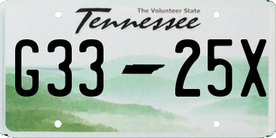 TN license plate G3325X