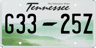 TN license plate G3325Z