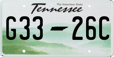 TN license plate G3326C