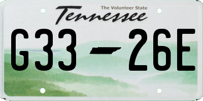 TN license plate G3326E