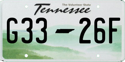 TN license plate G3326F
