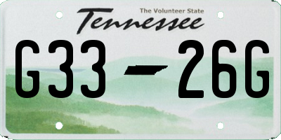 TN license plate G3326G