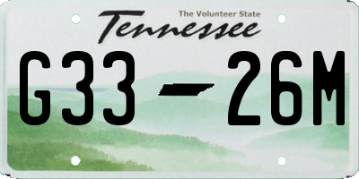 TN license plate G3326M