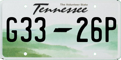 TN license plate G3326P