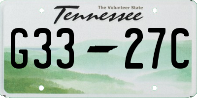 TN license plate G3327C