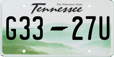TN license plate G3327U