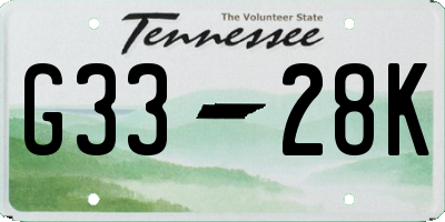 TN license plate G3328K