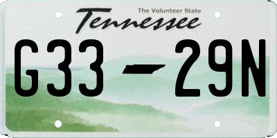 TN license plate G3329N