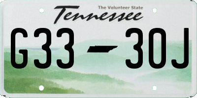 TN license plate G3330J