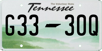 TN license plate G3330Q
