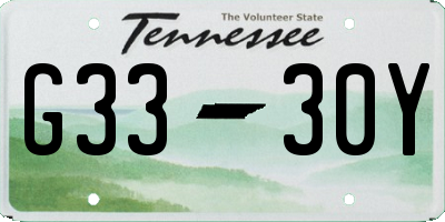 TN license plate G3330Y