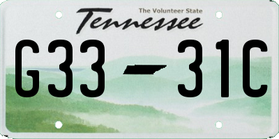 TN license plate G3331C