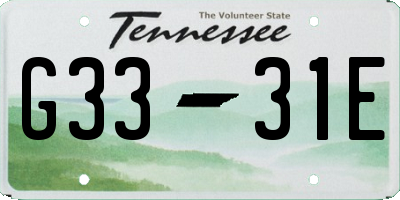 TN license plate G3331E