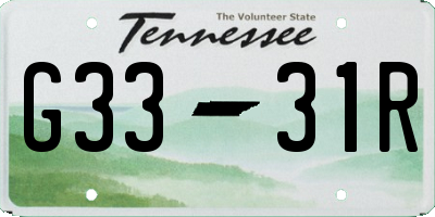 TN license plate G3331R