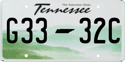 TN license plate G3332C