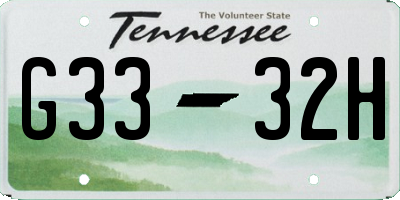 TN license plate G3332H