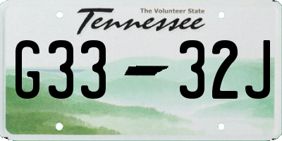 TN license plate G3332J