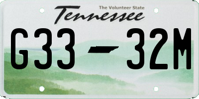 TN license plate G3332M