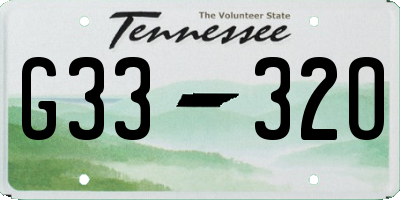 TN license plate G3332O