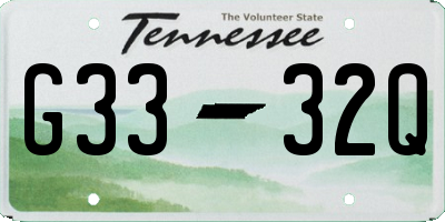 TN license plate G3332Q