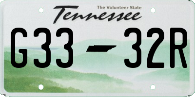 TN license plate G3332R