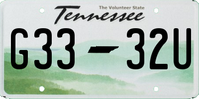 TN license plate G3332U