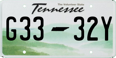 TN license plate G3332Y