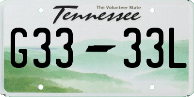 TN license plate G3333L