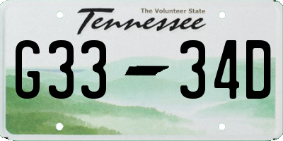 TN license plate G3334D