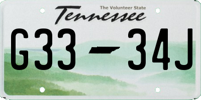 TN license plate G3334J