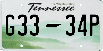 TN license plate G3334P
