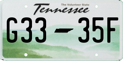 TN license plate G3335F