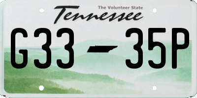TN license plate G3335P