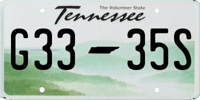 TN license plate G3335S