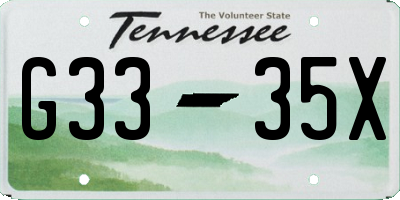 TN license plate G3335X