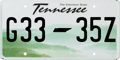 TN license plate G3335Z
