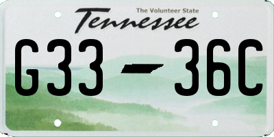 TN license plate G3336C