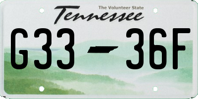 TN license plate G3336F