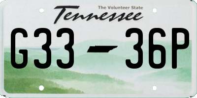 TN license plate G3336P