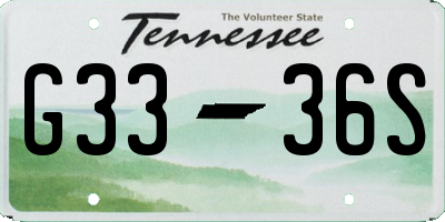 TN license plate G3336S