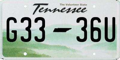 TN license plate G3336U