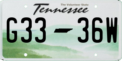 TN license plate G3336W